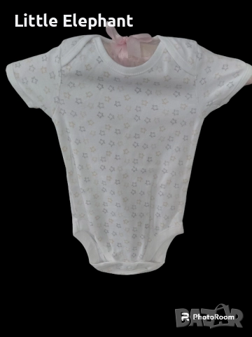 Боди с къс ръкав за 12-18 мес мом средни звезди,сиви и кафяви,колекция"Stars",Англия/нови