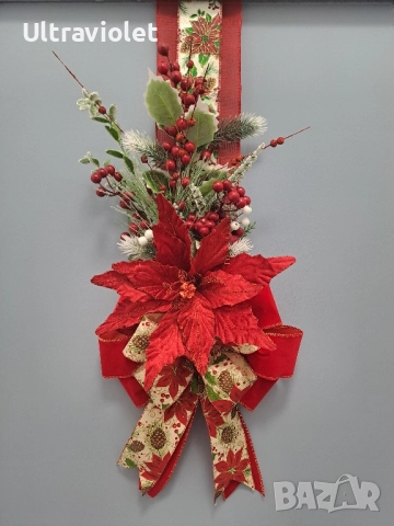 Коледна декорация за врата , снимка 2 - Декорация за дома - 52509362