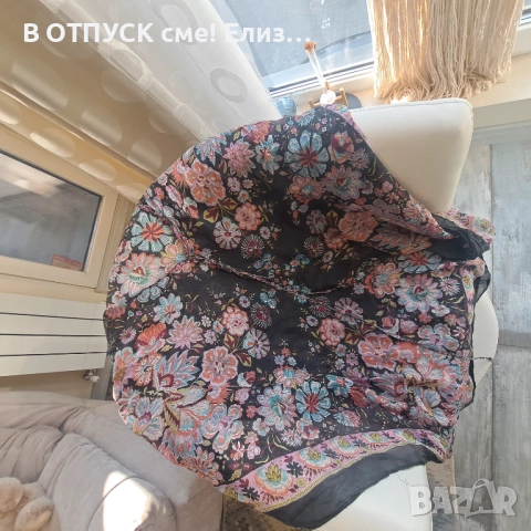 Паеро, туника, плажна риза от 100% коприна, флорална, снимка 11 - Ризи - 51488110