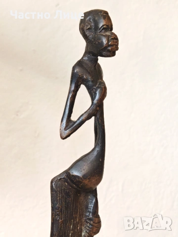 Старинна Бронзова Скулптура Малка Пластика Височина 31 см. Отлично състояние., снимка 5 - Антикварни и старинни предмети - 54221529