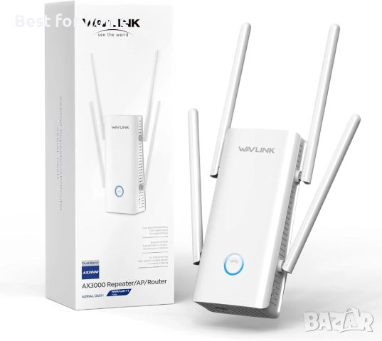 WAVLINK AX3000 WiFi 6 Extender - Интернет разширител, WiFi усилвател с 5 антени