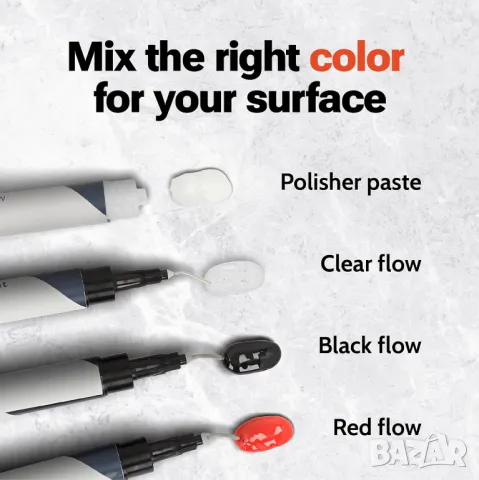 Комплект за ремонт на гранит, керамика, плочки, порцелан - червен, черен и прозрачен цвят, снимка 5 - Други стоки за дома - 49903148