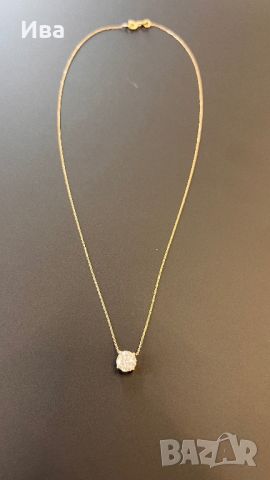 Колие с диамант - злато 14К / 1 carat, снимка 8 - Колиета, медальони, синджири - 45974147