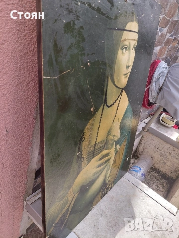 картина печат върху фазер, снимка 2 - Антикварни и старинни предмети - 53432212