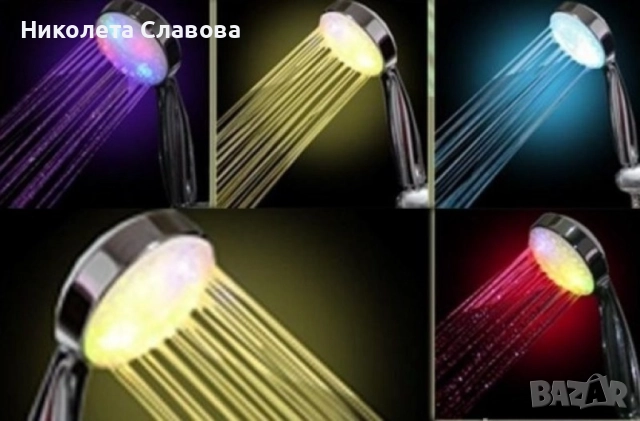 🚿 LED душ слушалка – 7 цвята светлина за релакс в банята, снимка 3 - Други - 51551078