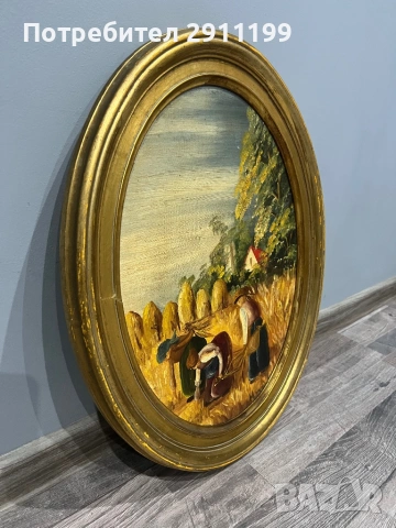 Елипсовидна маслена картина, снимка 3 - Картини - 53394953