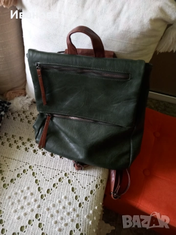 Кожена раница, снимка 3 - Раници - 53959793
