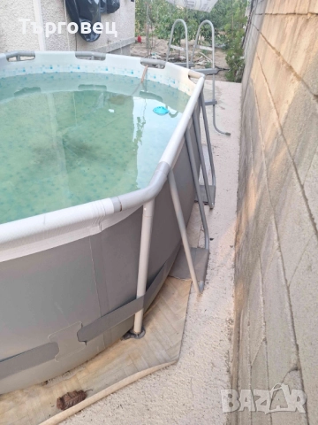 Басейн с мет. конструкция, 305x200x84см., овален, с филтърна помпа и диспенсър, Bestway 5614A Power , снимка 9 - Басейни и аксесоари - 51650383