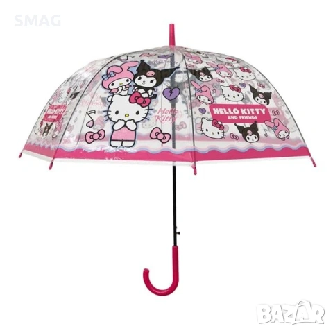 Автоматичен детски чадър Hello Kitty, цикламен_1253388, снимка 3 - Чадъри - 54298572