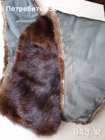 Яка 92 см, естествен косъм, норка сребърна и кафява, снимка 7 - Шалове - 39704334