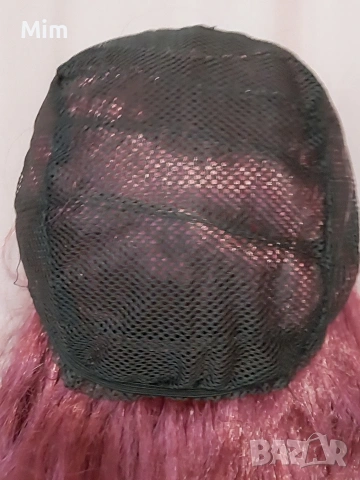 55 см Къдрева перука в черно и медено червено , снимка 6 - Аксесоари за коса - 53311486