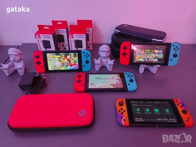 Nintendo Switch с поставен чип, 128GB и 16 игри