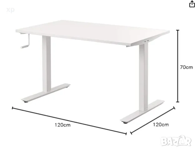 Ikea SKARSTA Стойка за бюро, бяло, 120x70 cm  Марка Икеа Форма Правоъгълна Размери на продукта 120D , снимка 7 - Бюра - 47237477