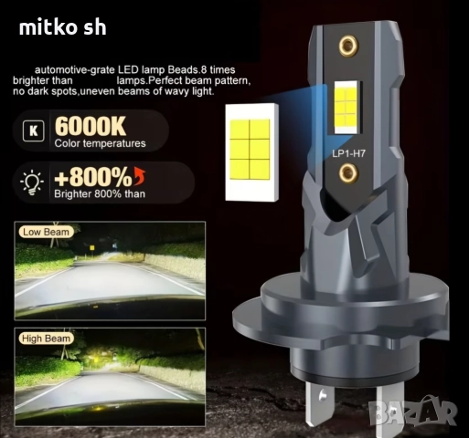 H7 Led автомобилни крушки, снимка 2 - Аксесоари и консумативи - 52521788