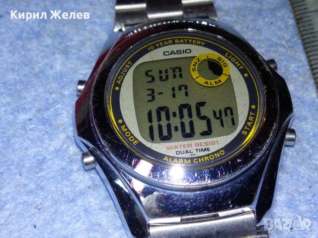 CASIO ILLUMINATOR Стар ЯПОНСКИ КОЛЕКЦИОНЕРСКИ ЕЛЕКТРОНЕН ЧАСОВНИК КАСИО с ВЕРИЖКА РАБОТЕЩ 43934, снимка 6 - Антикварни и старинни предмети - 45115317