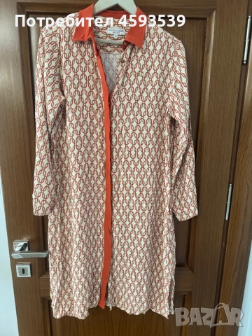 Многоцветна рокля отпред с копчета 