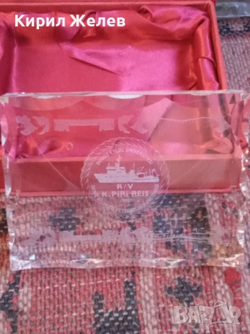 Кристален плакет 49270, снимка 3 - Антикварни и старинни предмети - 53389084