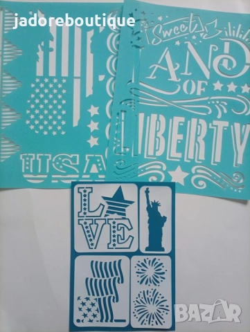 Комплект шаблони стенсил два вида Америка / Lake life скрапбук декупаж декорация, снимка 5 - Други - 52151111