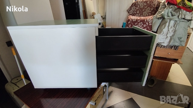 Офис шкаф с три чекмеджета на колела - контейнер за бюро резидав с ключ, снимка 11 - Шкафове и рафтове - 51437181