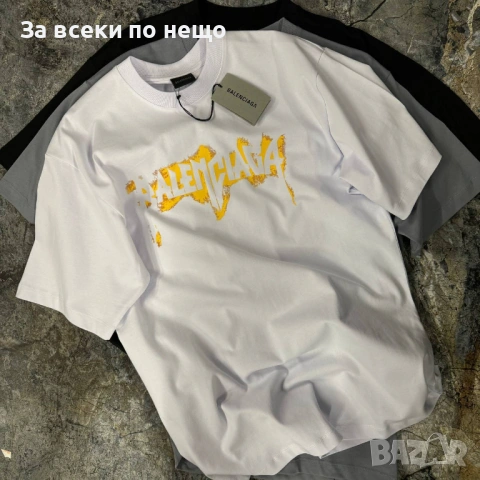 Balenciaga Мъжка Бяла Тениска👕Мъжка Блуза С Къс Ръкав В Бял Цвят Код Mens P.86