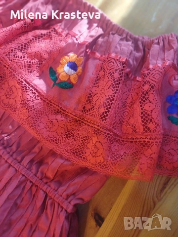 Рокля червена, снимка 4 - Рокли - 53685747