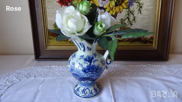 Кани- вази стил Арт Деко delft blue Нolland hand painted                                            , снимка 8 - Вази - 46987468