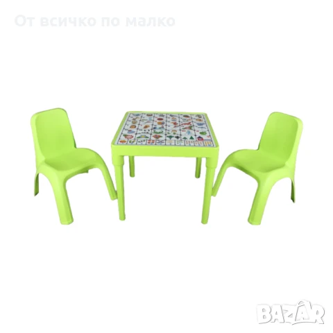 ✨Детска маса с Българската азбука и две столчета - 4 цвята (РОЗОВА / СИНЯ / ЗЕЛЕНА / ОРЕНЖЕВА), снимка 3 - Играчки за стая - 50899241