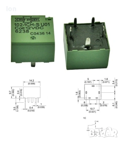 Миниатюрно Авто реле V23086-C1001-A403, 12V, 30A, снимка 4 - Друга електроника - 48935827