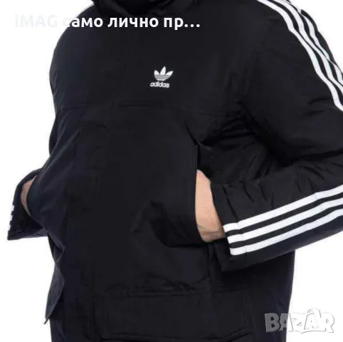 Чисто нова, оригинална, мъжка пухенка/ парка на марката Adidas, Черна на цвят, L размер, снимка 2 - Спортни дрехи, екипи - 47950277