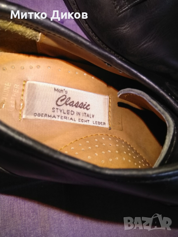 Classic мъжки обувки маркови естествена кожа отлични реален размер №43 стелка 275мм широки отпред, снимка 7 - Ежедневни обувки - 44977940
