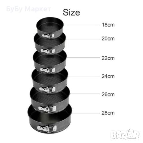 Комплект от 6бр метални форми за торта, снимка 5 - Съдове за готвене - 46165109