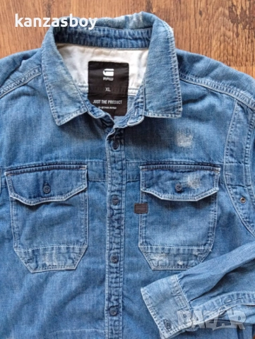 g-star wolker shirt - страхотна мъжка риза ХЛ, снимка 3 - Ризи - 53621393