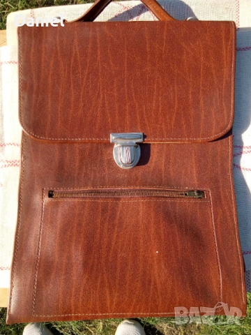 Ретро кожена чанта за документи (А4) НОВА