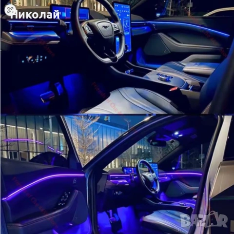 RGB LED интериорно осветление за автомобил – Bluetooth, музикален режим, снимка 9 - Аксесоари и консумативи - 53267536