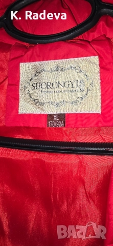 Зимно късо червено яке, снимка 8 - Якета - 52356166