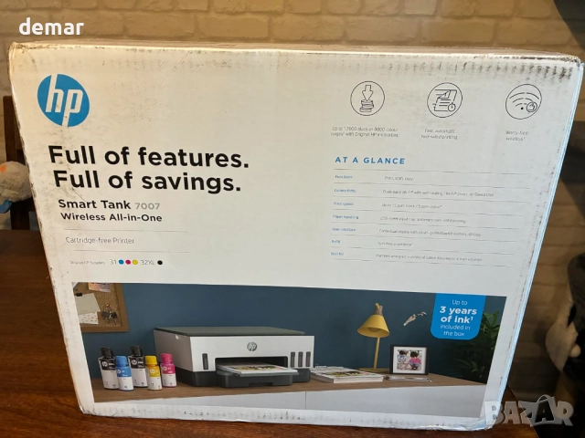 Многофункционален принтер HP Smart Tank 7007, цветен, безжичен, снимка 12 - Принтери, копири, скенери - 52404631