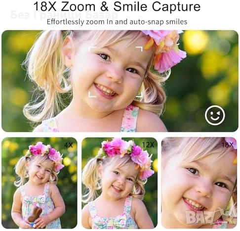 Нова Цифрова камера 5K 80MP с 18X зуум карта памет 32GB черна за влог, снимка 4 - Камери - 52154381