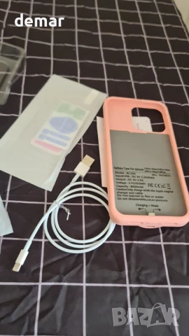 Калъф с батерия BOPPS за iPhone 14 Pro Max/13 Pro Max/14 Plus (6.7 инча), розов, 8000mAh, снимка 9 - Калъфи, кейсове - 50688046