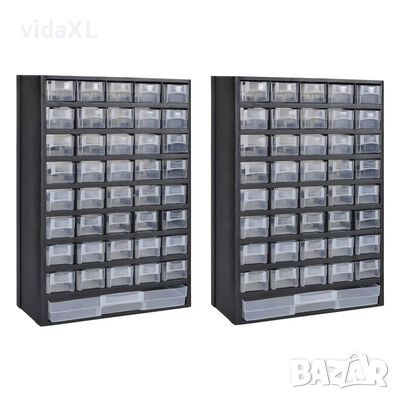 vidaXL Шкаф за инструменти с 41 чекмеджета, 2 бр, пластмаса*SKU:275657, снимка 1 - Шкафове - 46240365