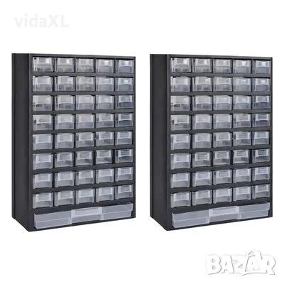 vidaXL Шкаф за инструменти с 41 чекмеджета, 2 бр, пластмаса（SKU:275657）, снимка 4 - Шкафове - 49118305