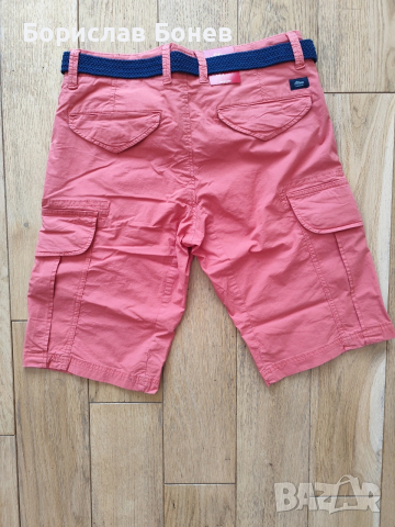 S Oliver Карго Шорти W29 Коралово Розово/червено Combat Карго Джобове, снимка 3 - Къси панталони - 53847482
