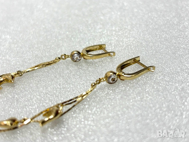 Златни Обеци-4,61 грама/14К (проба 585), снимка 10 - Обеци - 53645643