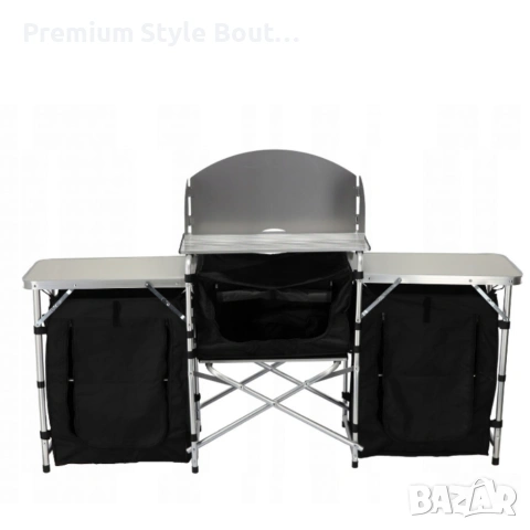 Сгъваема къмпинг кухня с 3 плота – мобилна кухня за къмпинг, пикник и каравана, снимка 8 - Други стоки за дома - 54123050