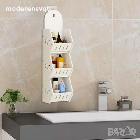 Стенен рафт за баня, 3 реда органайзер за баня, хол, кухня, снимка 2 - Етажерки - 51581818