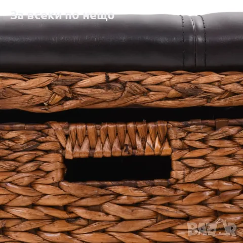 Пейка с 2 кошници, морска трева, 71x40x42 см, кафява Код P551, снимка 4 - Други - 50294585