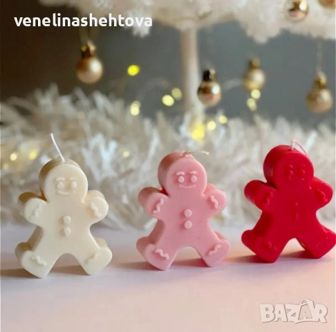 Джинджифилово човече дълбок силиконов молд форма свещи гипс сапун смола фондан шоколад , снимка 3 - Форми - 52260598