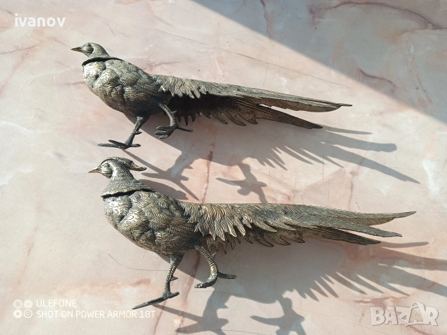 Бронзови фазани- 2 броя, снимка 6 - Антикварни и старинни предмети - 54164061