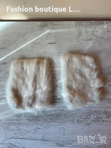 Бели ръкавели за китките от естествен заешки косъм 🤍🤍🤍