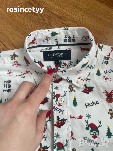 Мъжка коледна риза, снимка 4 - Ризи - 52706880