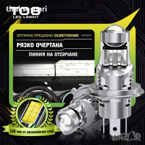 LED PROJECTOR Диодни крушки H7 240W 12V 350% светлина, крушки с лупи , снимка 5 - Аксесоари и консумативи - 53169986